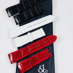 JACOB & Co. Textured Genuine Leather Watch Bands